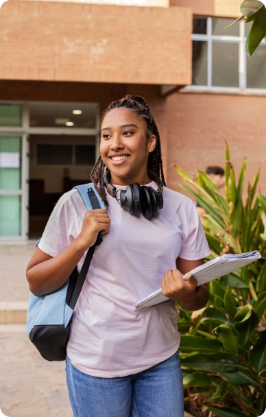 Female student on campus
