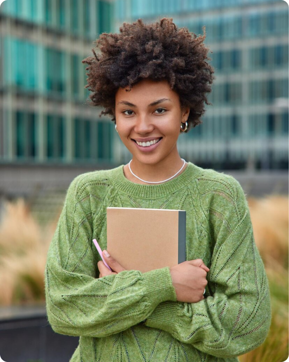 Female student smiling