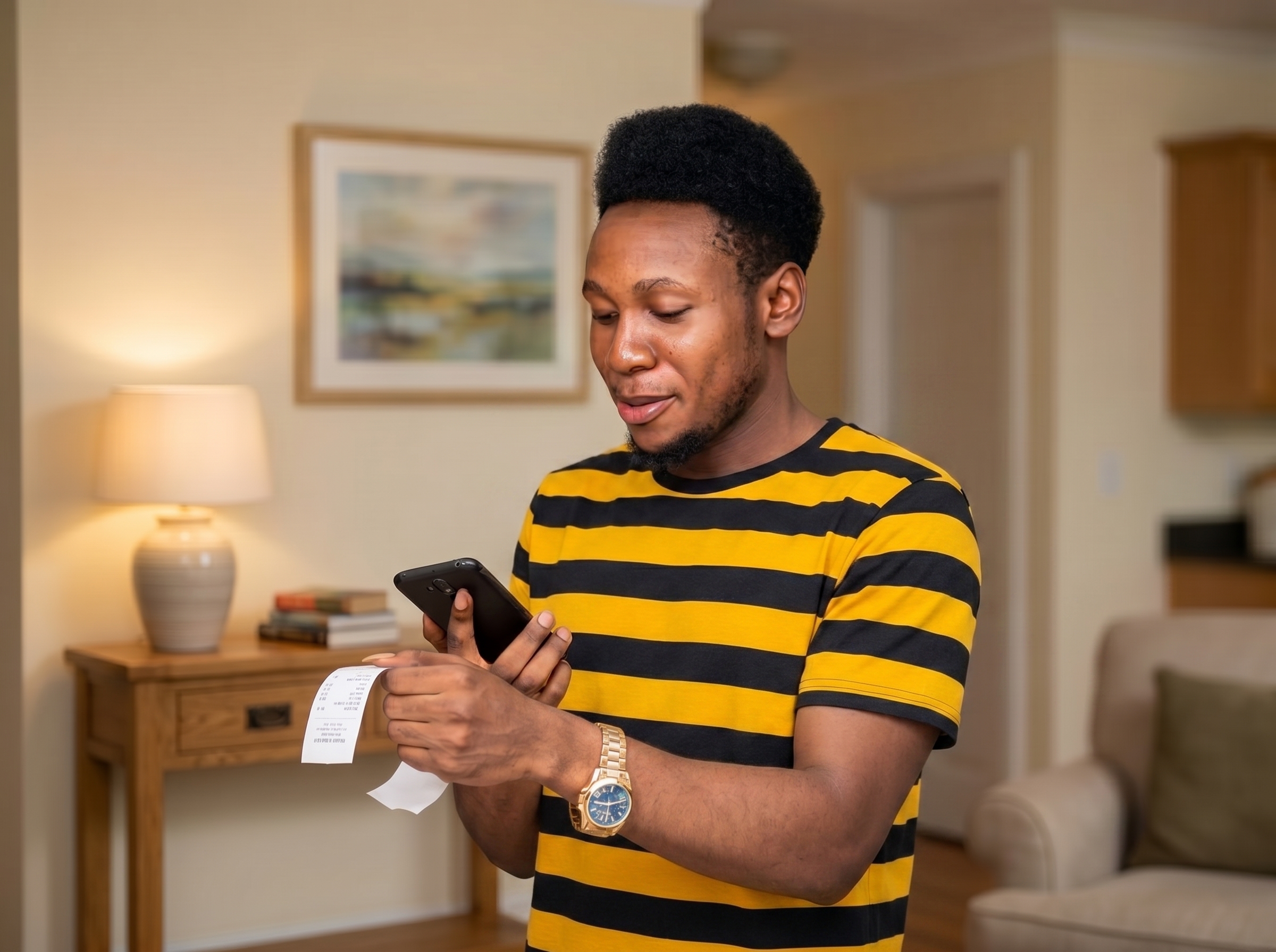 Man paying bills on GoPay